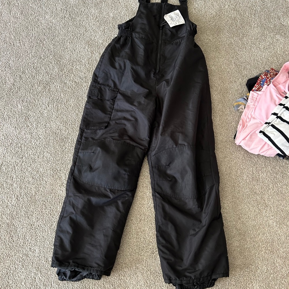 Kids Black Snow Bib Overalls Cherokee